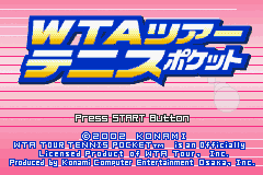 WTA Tour Tennis Pocket title screen for GameBoy Advance